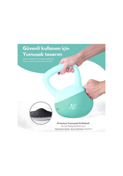 Soft Kettlebell 10 Kg Evde Spor Aleti Crossfit & Fitness Ağırlık Kaymaz Kaplama