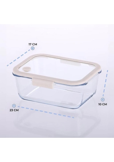 Fika Glace Vakumlu Cam Saklama Kabı 1900 Ml Bej