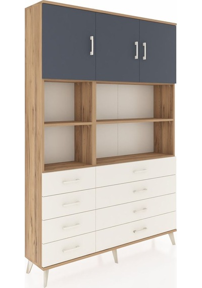Arges Dolap 8 Raflı 8 Çekmeceli 3 Kapaklı 132x30x195 Çam-antrasit/aytaşı Antrasıt/aytası Arges Dolap 8 Raflı 8 Çekmeceli 3 Kapaklı 132x30x195 Çam-antrasit/aytaşı Antrasıt/aytası