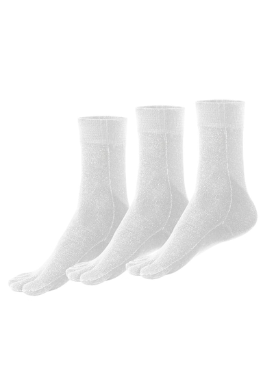 Bonny Silver  Önleyici Parmaklı Soket Gümüş Çorap 3'lü Paket Beyaz