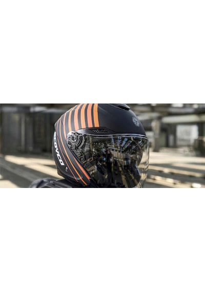 Of669 Track Motosiklet Kaskı Güneş Vizörlü Yarım Açık Motorcu Kask Çok Renkli