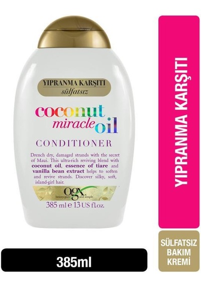 OGX Yıpranma Karşıtı Coconut Miracle Oil Sülfatsız Bakım Kremi  385 ML