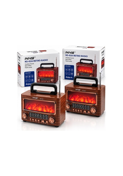 Şömineli Retro Radyo Bluetooth Hoparlör - Am/fm/sw Usb/type-c Şarjlı
