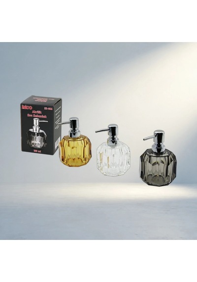 Şeffaf Renkli Akrilik Sıvı Sabunluk Prizma Tasarımlı 180ml 000 Açık Krem