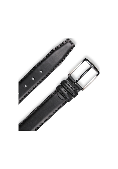 Mft Leather Hakiki Deri Erkek Kemer Saraç Dikiş, 4 Cm, Siyah 7601 Siyah