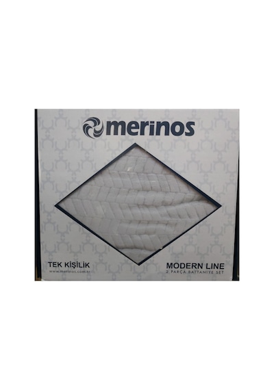Merinos Modern Line 2 Parça Battaniye Seti-gri