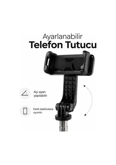 PELL L02 Bluetooth Kumandalı Tripod Selfie Çubuğu 100cm, 4 In 1 Kablosuz Monopod