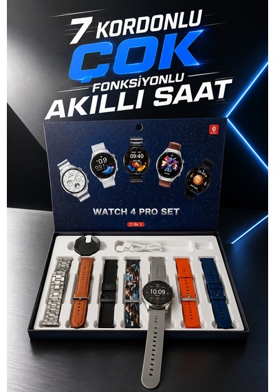 Akıllı Saat 7 Kordonlu Yeni Nesil Arama Cevaplayan Çok Fonksiyonlu Yok