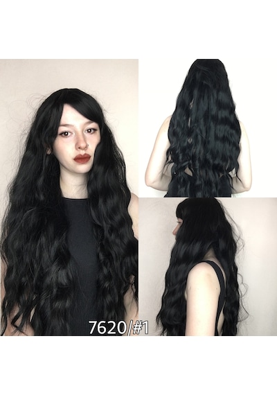 Ada Hair Peruk Fiber Sentetik Doğal Görünümlü Dalgalı Peruk 70 CM
