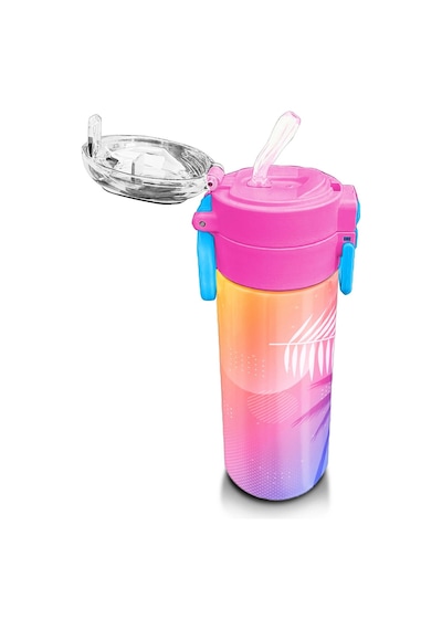 Coral High Kids Lavanta Pembe Flamingo Desenli Pipetli Ve Direkt İçim Çelik Termos 500 Ml 31921 Lavanta - Pembe