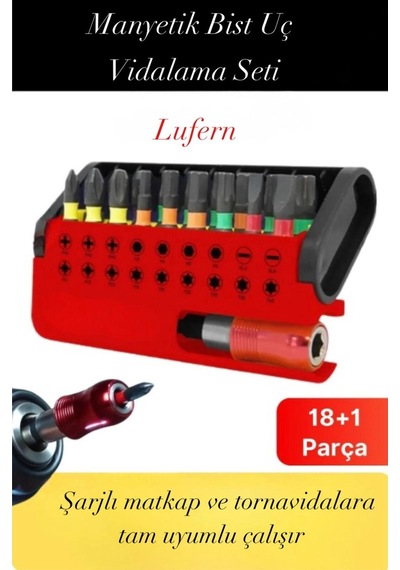Özel Üretim Manyetik Bits Uç Vidalama Çelik Tornavida Seti Kutulu 18+1 Parça 1/4 Hex Uyumlu Teknik
