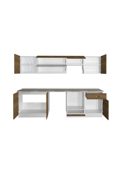 Decoraktiv Elite 280y Ank Mdf Hazır Mutfak Dolabı - Tezgah Dahil - Pera Meşe