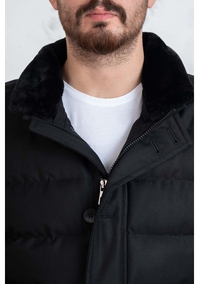Yaka Kürklü Regular Fit Erkek Şime Mont