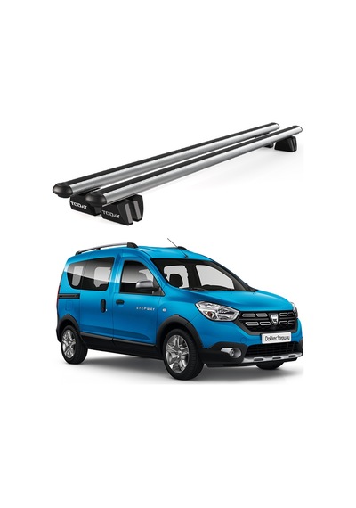 Pençe Dacia Dokker Stepway 2012 Ve Sonrası Uyumlu Gri Ara Atkı Port Bagaj Tavan Barı