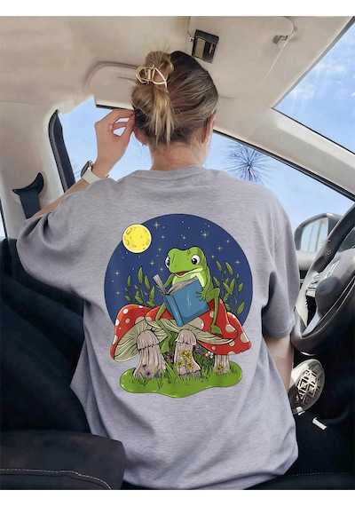 Noıssey Urban Pop Graphic Kadın Tişört Koleksiyonukod 5546 Gri