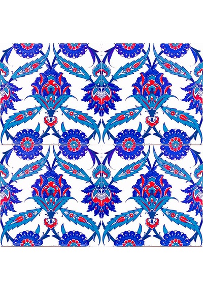 Armada Çini 20x20 Cm Ac 30 İznik Desenli Kütahya Çini Karo Serami