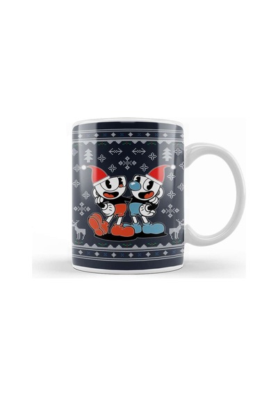 Cuphead Christmas Knit Kupa Bardak Porselen Karışık