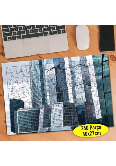 Şehir Merkezinde Yüksek Plazalar 240 Parça Puzzle Yapboz-48283