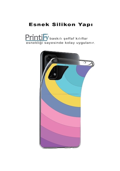 Samsung Galaxy Uyumlu M23 Kapak Renk Cümbüşü Tasarımlı Şeffaf Kılıf