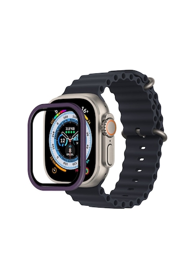 Watch Ultra 49mm Alüminyum Kasa Cam Ekran Koruyucu - Mor Bz8683140517038
