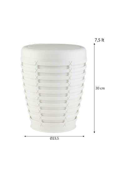Primanova Palm Çöp Kovası Beyaz 5 Litre