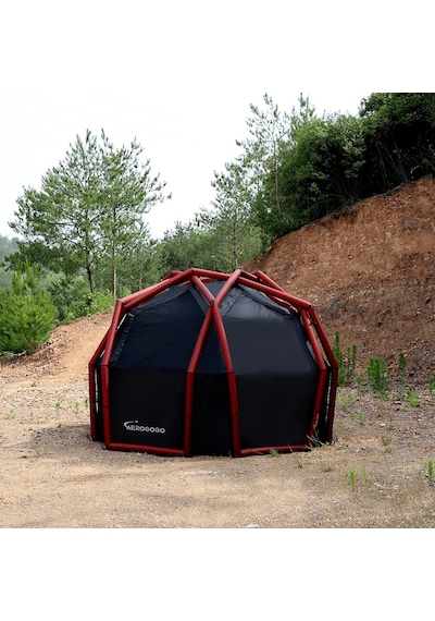 Aerogogo Dahili Pompalı Otomatik Şişirilebilir Kubbe Çadır - Dome Zt04-01 Kırmızı - Siyah