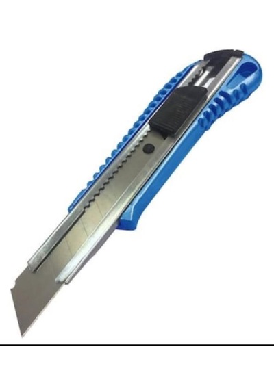 Maket Bıçagı Plastık Gövde Mavi Kırmızı Yeşil 3 Adet Yedek Bıçak 10 Lu 3 Adet 18mm