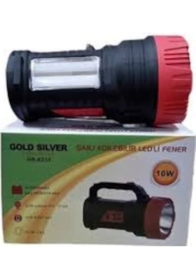 Gold Silver Gs-325 10watt Şarjlı Projektör Siyah