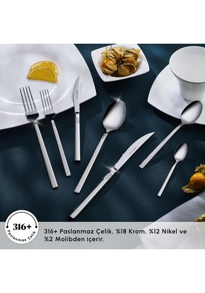 Karaca Elegance Nil Platin 12 Kişilik 84 Parça Çatal Kaşık Bıçak Takımı Diğer