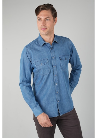 Bisse Erkek Uzun Kollu Regular Fit Denim Gömlek Gmdnm250002 D39 Lacivert