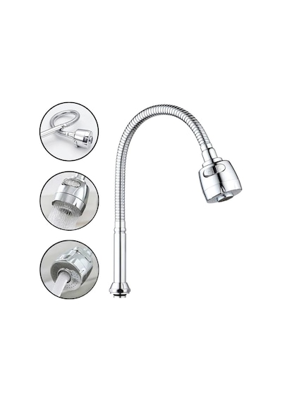 6061 Esnek 360 Hareketli 2 Fonksiyon Spreyli Kubar Musluk Ucu 48 Cm