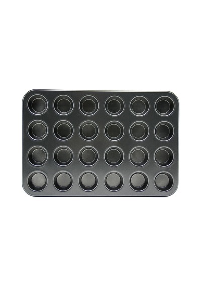 Muffin Kek Kalıbı 24 Bölmeli Siyah Metal