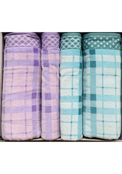 Özdilek Weave Best Set Hamam Takımı Yeşil-lila Çok Renkli