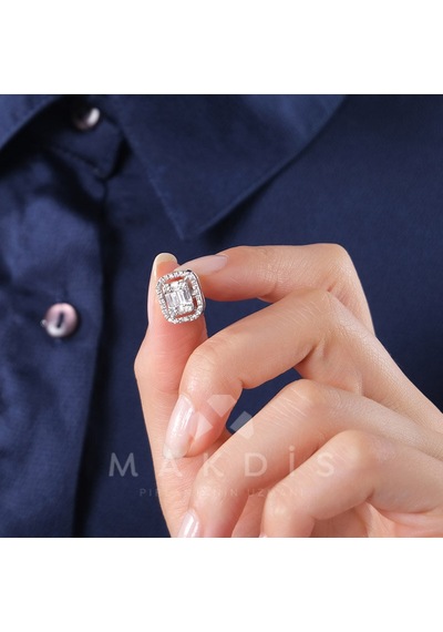 1.00 Karat Baget Pırlanta Küpe - Hrd Sertifikalı 51076030