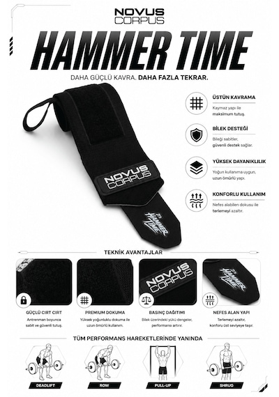 Ağırlık Bilekliği Wrist Wraps Crossfit Fitness Bilekliği Bilek Koruyucu Destek Bilekliği - 2 Adet - Siyah Desen