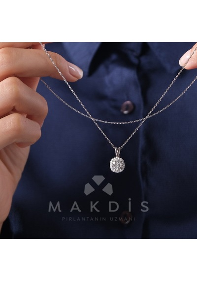 0.40 Karat Tasarım Pırlanta Kolye - Hrd Sertifikalı