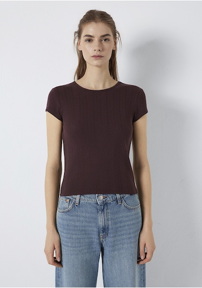 Mavi - Kahverengi Basic Tişört 1613808-70223 Kahverengi
