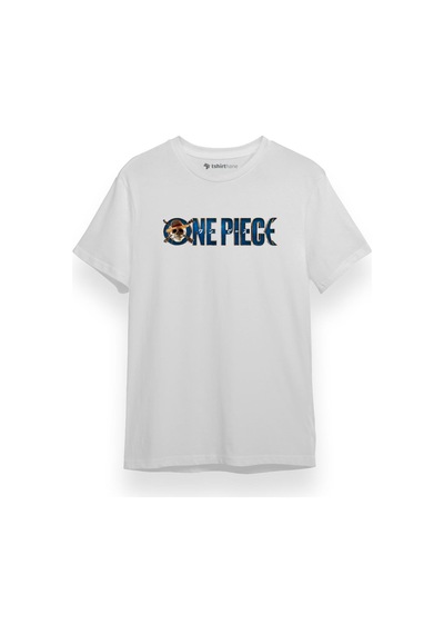 One Piece 2023 Logo Beyaz Kısa Kol Erkek Tshirt 001