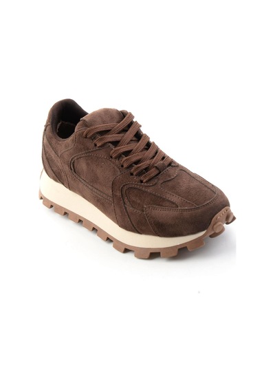 Bambi Kahve Süet Kadın Sneaker K01791731072 Kahve Rengi