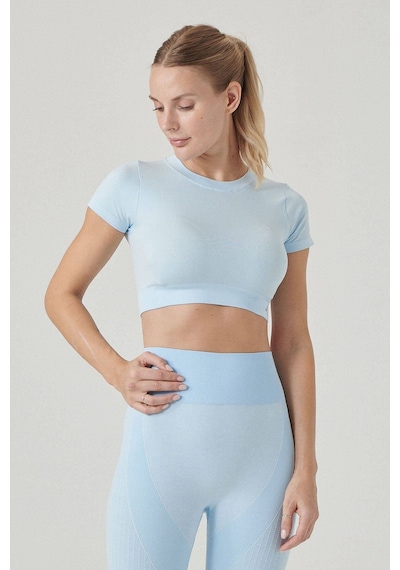 Jerf Captiva Yumuşak Dokulu & Esnek Crop Top Mavi