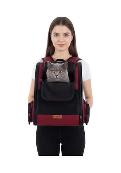 Airmove Premium Kedi Köpek Taşıma Çantası, Silinebilir, Yırtılmaz Fileli, Bükülmez Gövde, Sırt Çantası Tipi