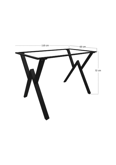 Retro X Ayak Metal Masa Ayağı - Üst Çerçeveli, Elektrostatik Boyalı 60x110 Cm Çok Renkli
