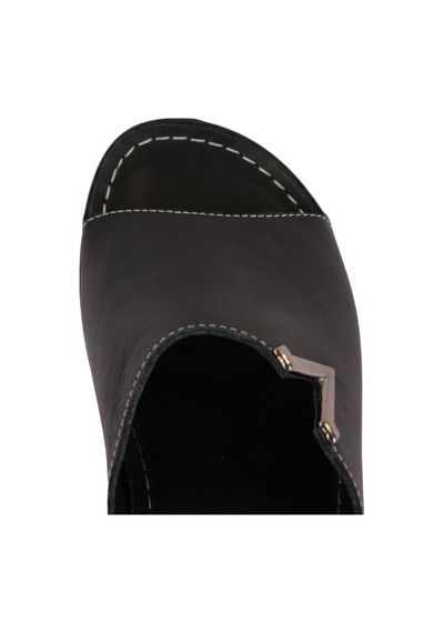 Napa Shoes Hakiki Deri Yumuşak Taban Rahat Günlük Kadın Terlik Napa-211 Siyah