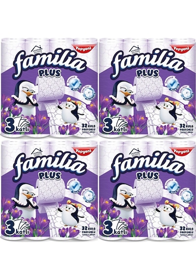 Familia Plus 3 Katlı Parfümlü Tuvalet Kağıdı  4 x 32 Rulo