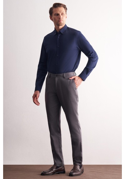 İmza Antrasit Yan Cep Düz Paça Pamuklu Comfort Fit Chino Casual Pantolon 1003255166 Antrasit