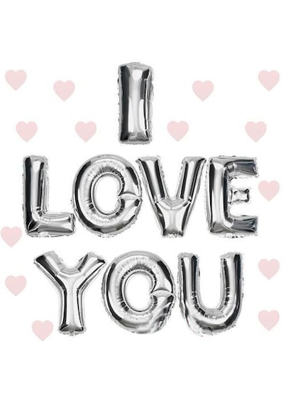 I Love You Folyo Balon Gümüş Renk 35 Cm 5691 256