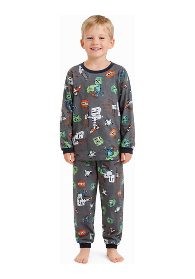 Mini Stella Kids Minecraft Desenli Erkek Çocuk Pijama Takımı Renkli