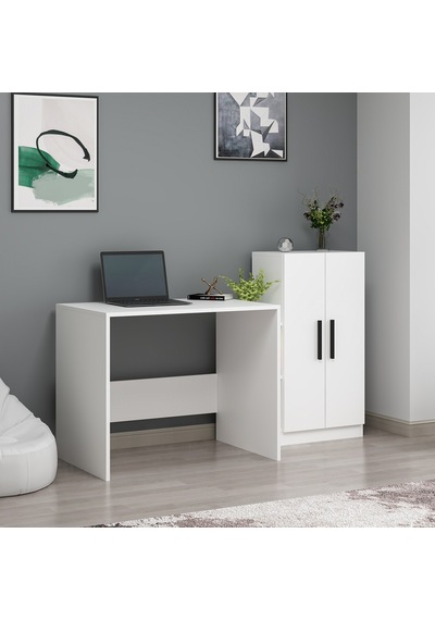 Dekorosso Dekorosso Stic Dolaplı Çalışma Masası Beyaz