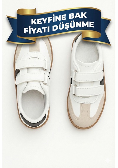 N Moda Cool Kids Retro Tarz Cırtlı Çocuk Spor Ayakkabı Konforlu Ve Şık Günlük Sneaker Beyaz N Moda Cool Kids Retro Tarz Cırtlı Çocuk Spor Ayakkabı Konforlu Ve Şık Günlük Sneaker Beyaz
