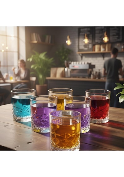 6 Lı Kahve Yanı Bardağı Seti 75 Ml Desenli Cam Mini Bardak, Espresso & Türk Kahvesi Su Bardağı, Şık Ve Dayanıklı Tasarım Çok Renkli